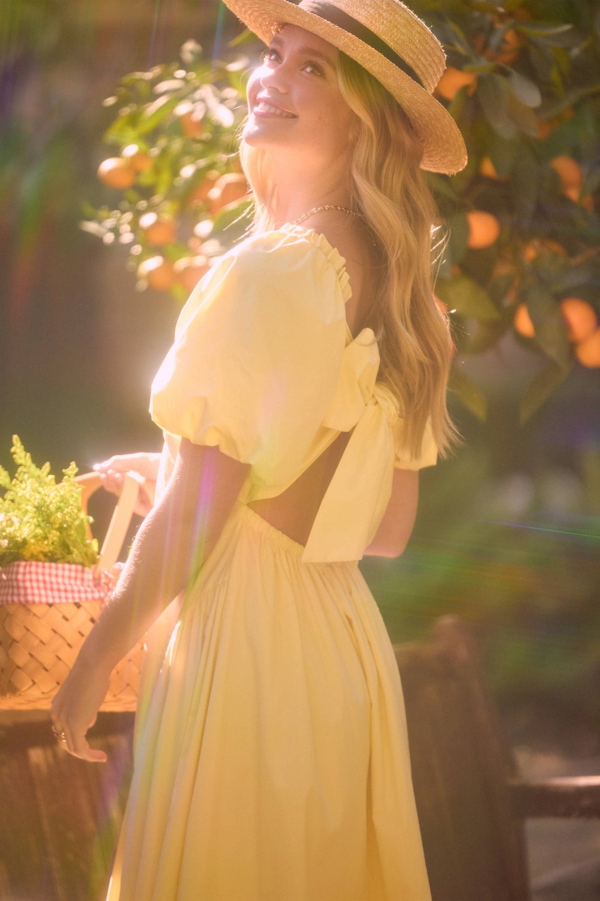 Bubble Short Sleeve Maxi Dress: Butter Yellow / S