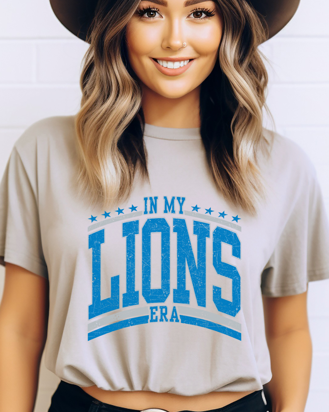 In My Lions Era Short Sleeve T-Shirt in Gray