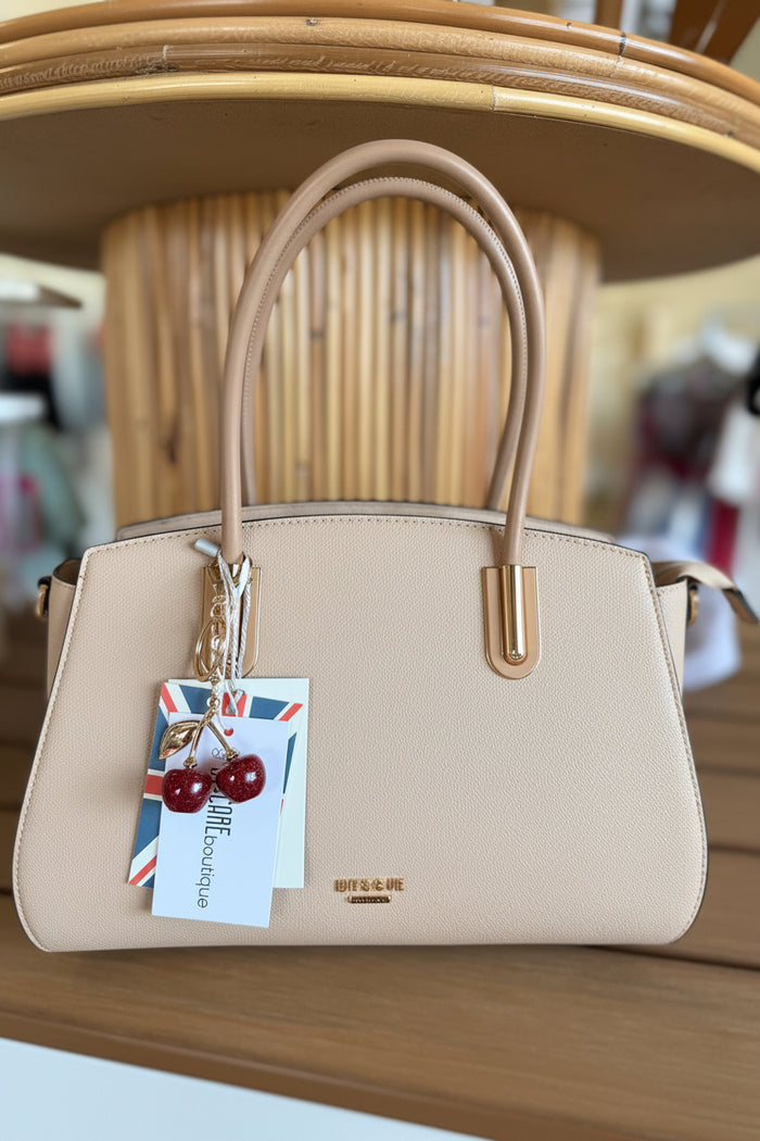 CHERRY CHARM SATCHEL: KHAKI