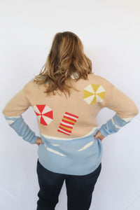 Cardigan With Beach Design