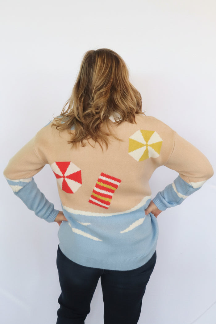 Cardigan With Beach Design