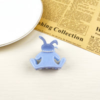 Rabbit Hair Clip Pearl Claw Clip in Blue