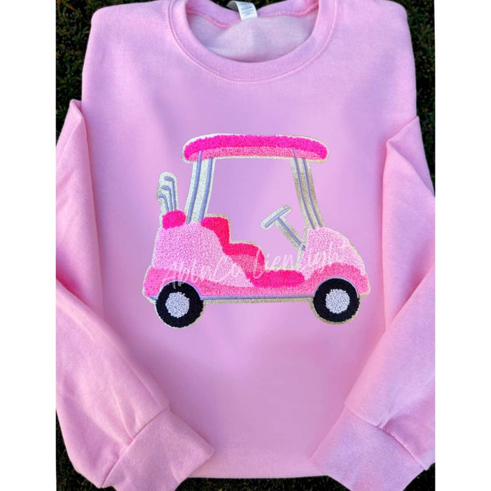 Preppy Golf Cart Crewneck in Pink
