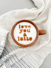 Love You a Latte Coffee Stencil Art for Latte Cappuccino Mug
