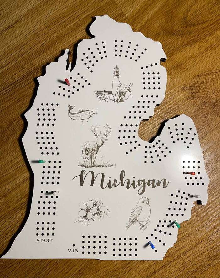 Michigan Cribbage Game Board
