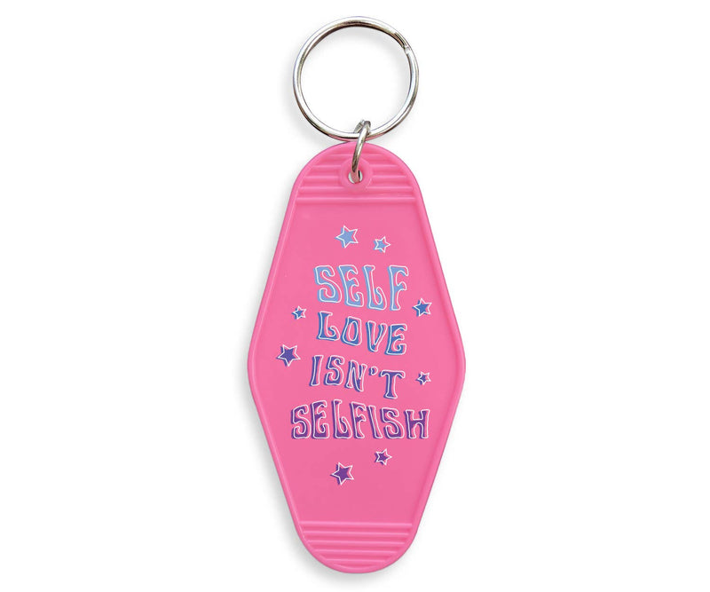 Self Love Isn't Selfish Motel Keychain: Pink