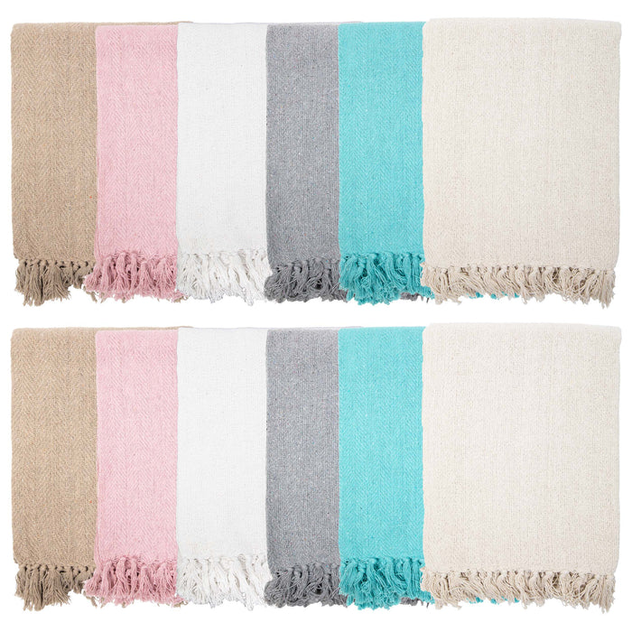 Cotton Herringbone Throw Blanket