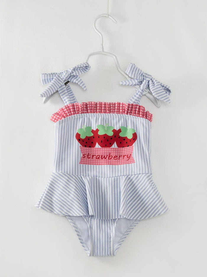 Strawberry Ruffle Kid's One Piece Swimsuit