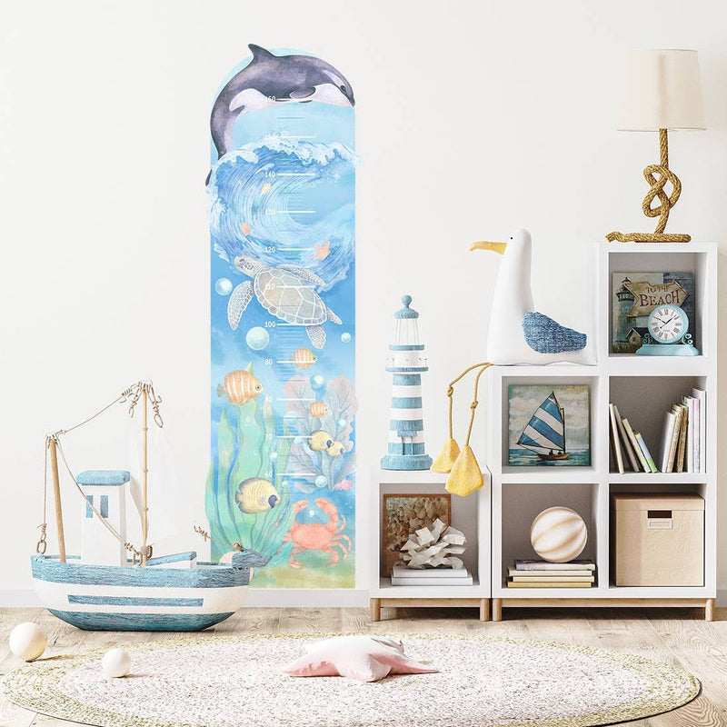 Underwater World Wall Sticker & Kid’s Growth Chart (cm)