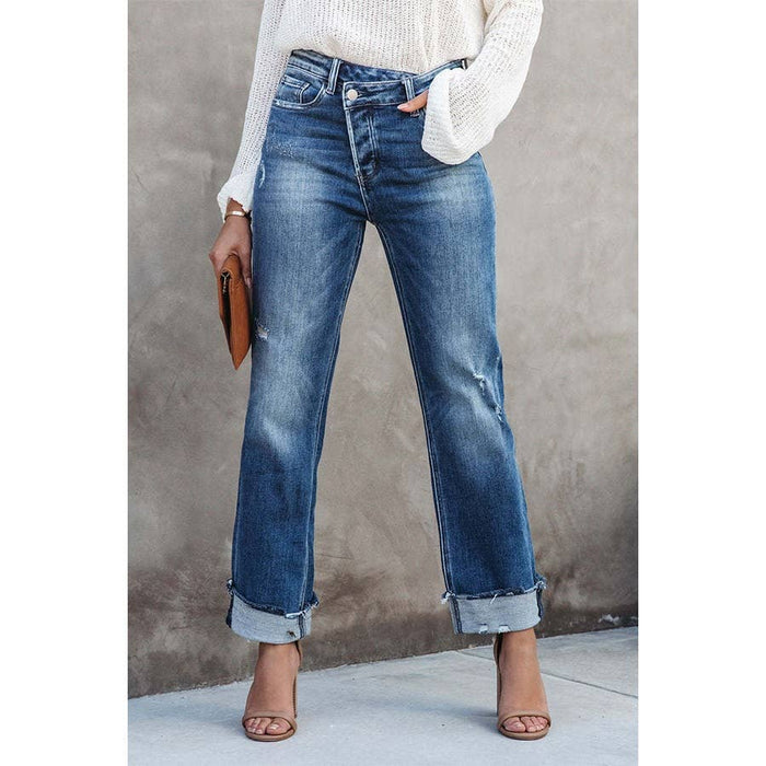 Urban Washed Out Straight Blue Denim Jeans