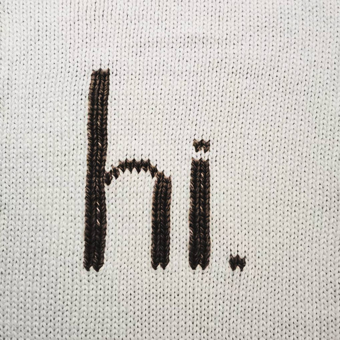hi. Hand Knit Blanket Black: Black