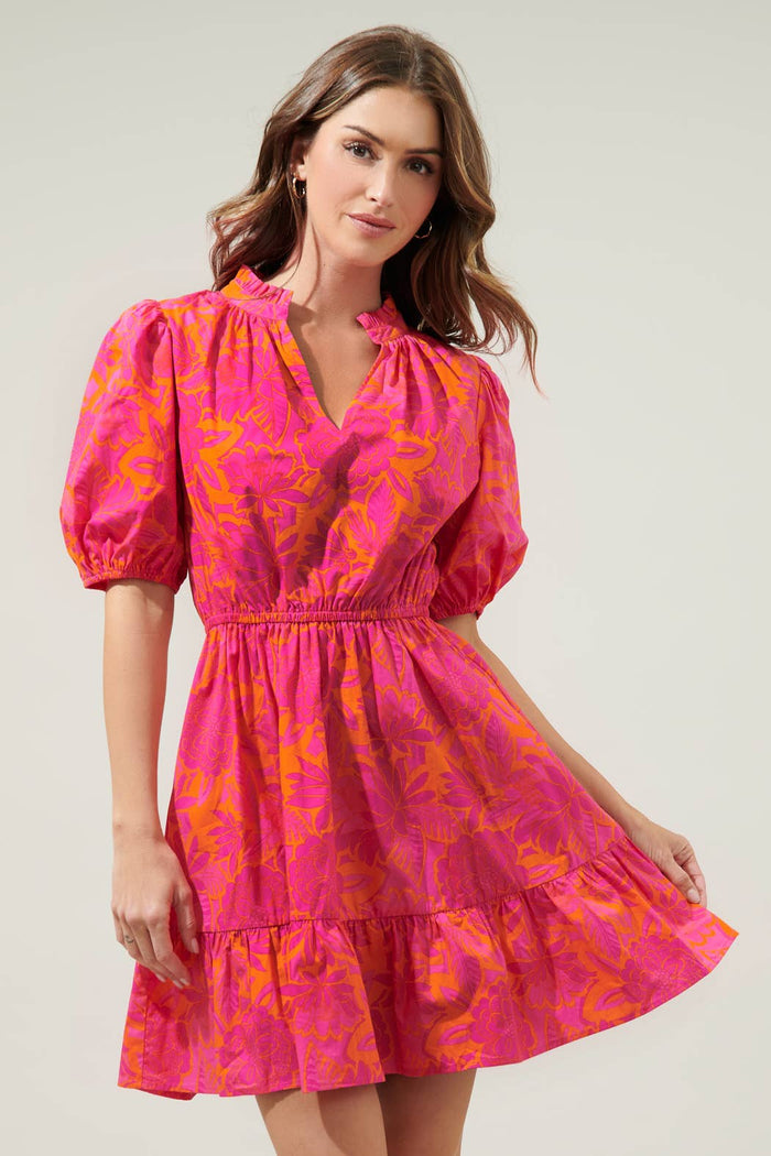 Bali Tropics Mini Poplin Dress