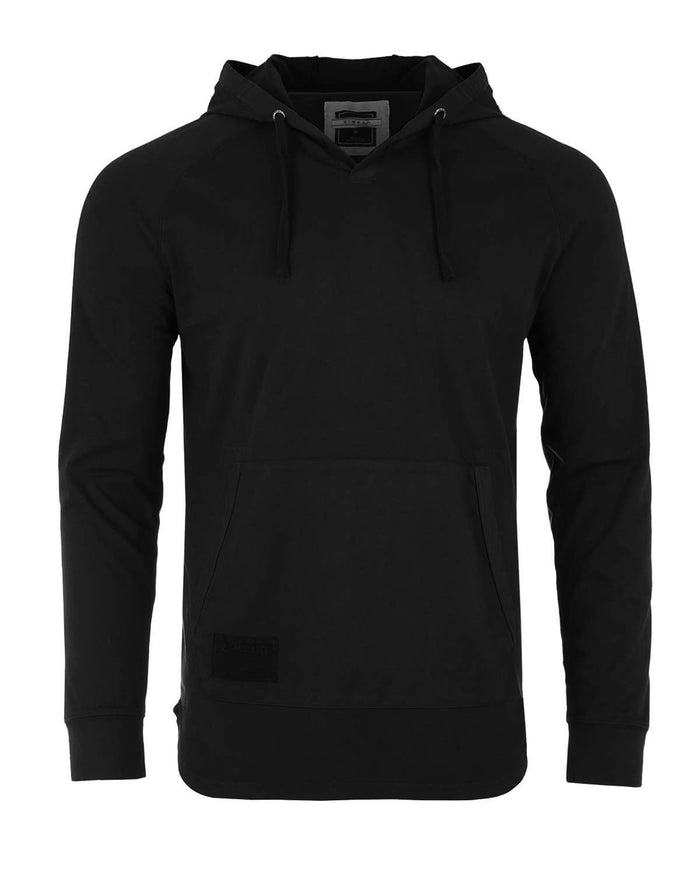 Black Casual Long Sleeve Hoodie Henley