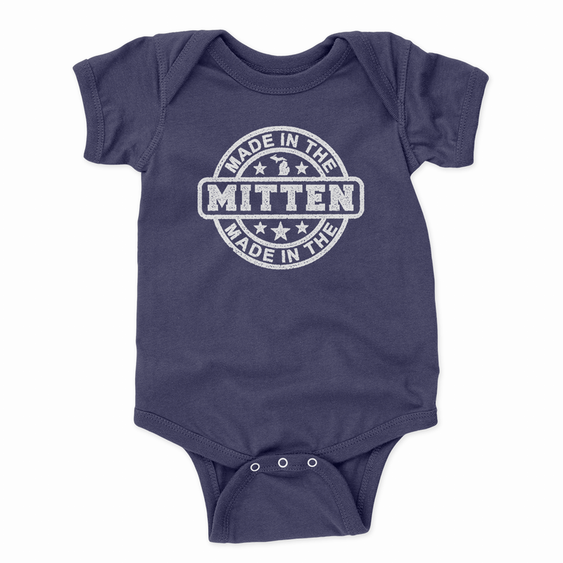 Navy Made in the Mitten Onesie