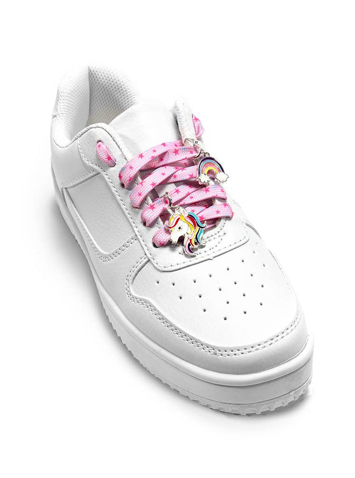 Rainbow Smile Shoelaces + Charm Set