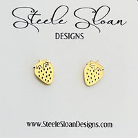 Strawberry Gold Stud Earrings
