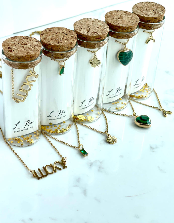 St. Patrick's Day Gold Charm Necklaces