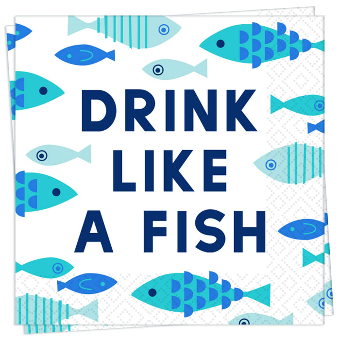 Like A Fish Cocktail Napkin
