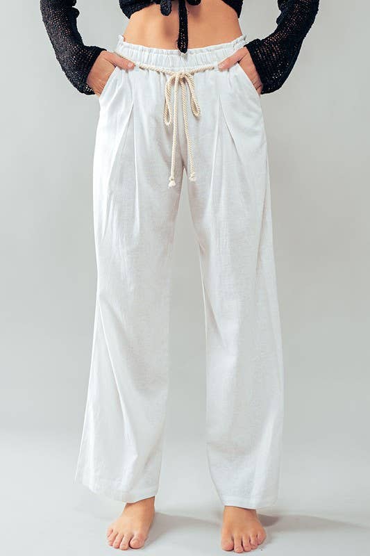 Drawstring Straight Leg Pants